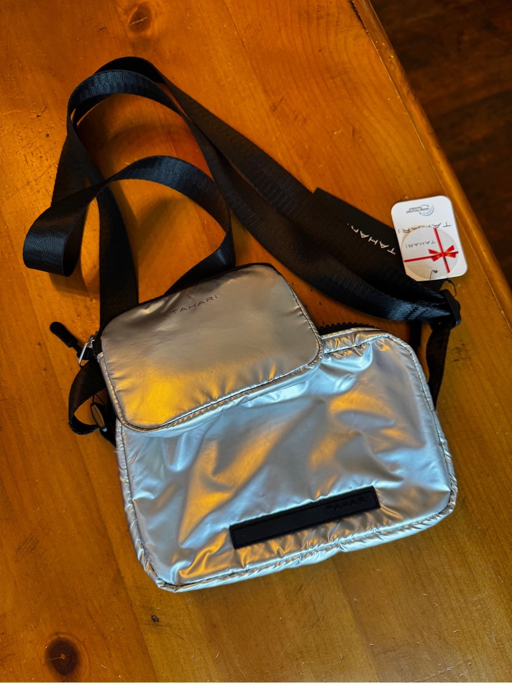 Tahari Silver Nylon Belt Bag “Fannypack”